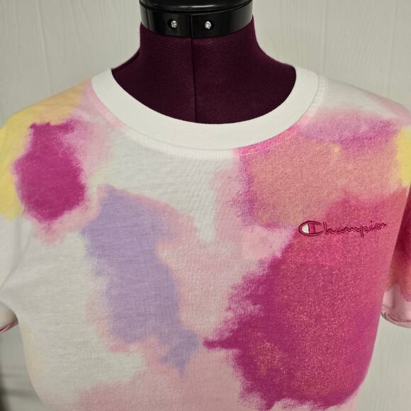 Women's Champion Colorful Front Tie Knot Cropped T-Shirt | Size Small - Picture 4 of 11